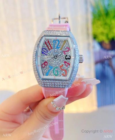 New Copy Franck Muller Vanguard Color Dreams Diamond Watches 32x42mm Ladies